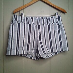 Old Navy Pixie Shorts 6 Midrise Chino Stripe Black White